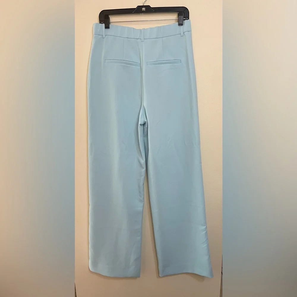 Abercrombie & Fitch Wide Leg Trousers in Bright Blue